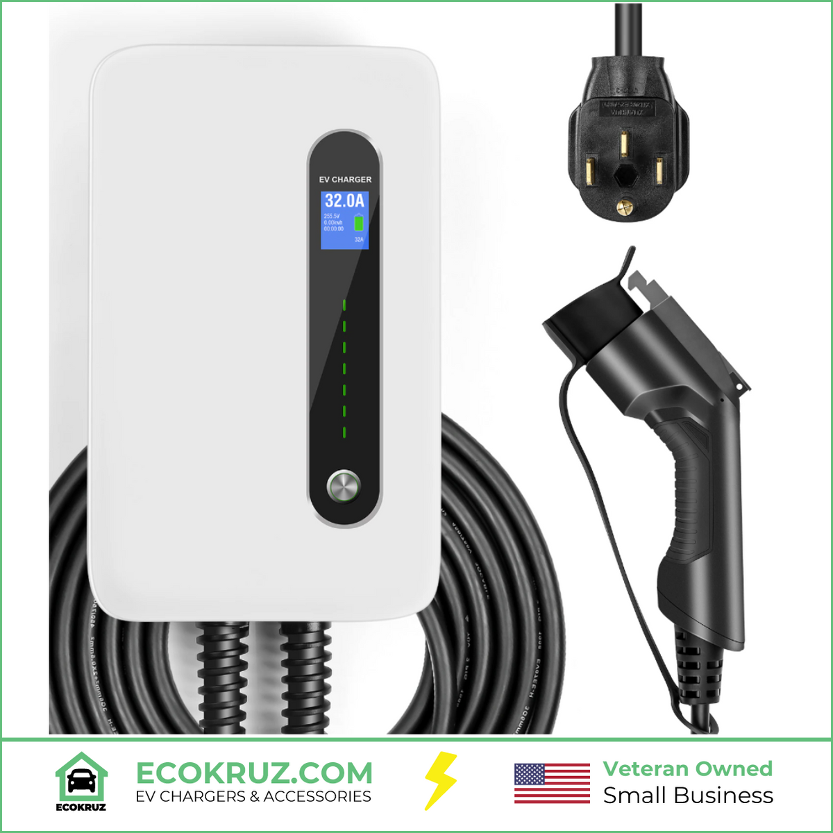 Level 2 AC Home Electric Vehicle Car Charger 7KW 32A EV Charging Station  Wallbox