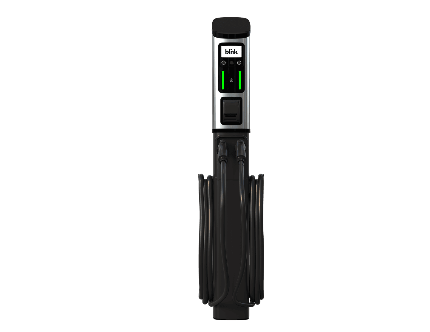 BLINK Series 8 (ISO Model) Level 2 Commercial EV Charging Station 80A Dual Port w/ One Year Full Service LTE Cloud & CC & Pedestal Bundle