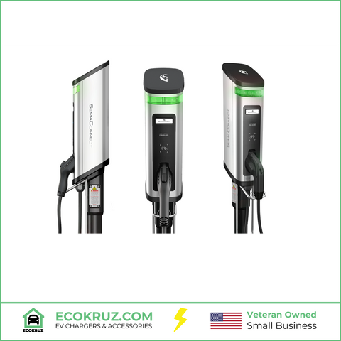 BLINK Series 6 Level 2 Commercial Smart EV Charging Station w/ One Year Full Service (Dual Pedestal)