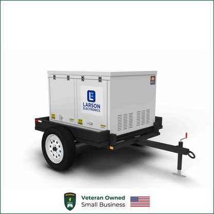 30kW Portable Diesel Generator Power Distribution - 240/480/600V 3-phase - Camlock Connection/Trailer Mounted, Combo Hitch