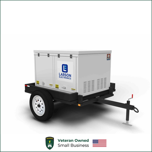 30kW Portable Diesel Generator Power Distribution - 240/480/600V 3-phase - Camlock Connection/Trailer Mounted, Combo Hitch