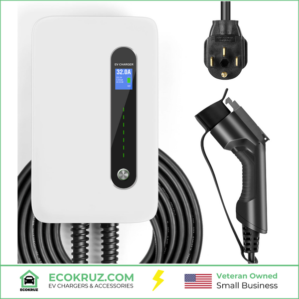 Rivian R1T Compatible PHEV 7.68kW Level 2 EV Charger Wall Mounted Wallbox 32A 220-240V NEMA 14-50