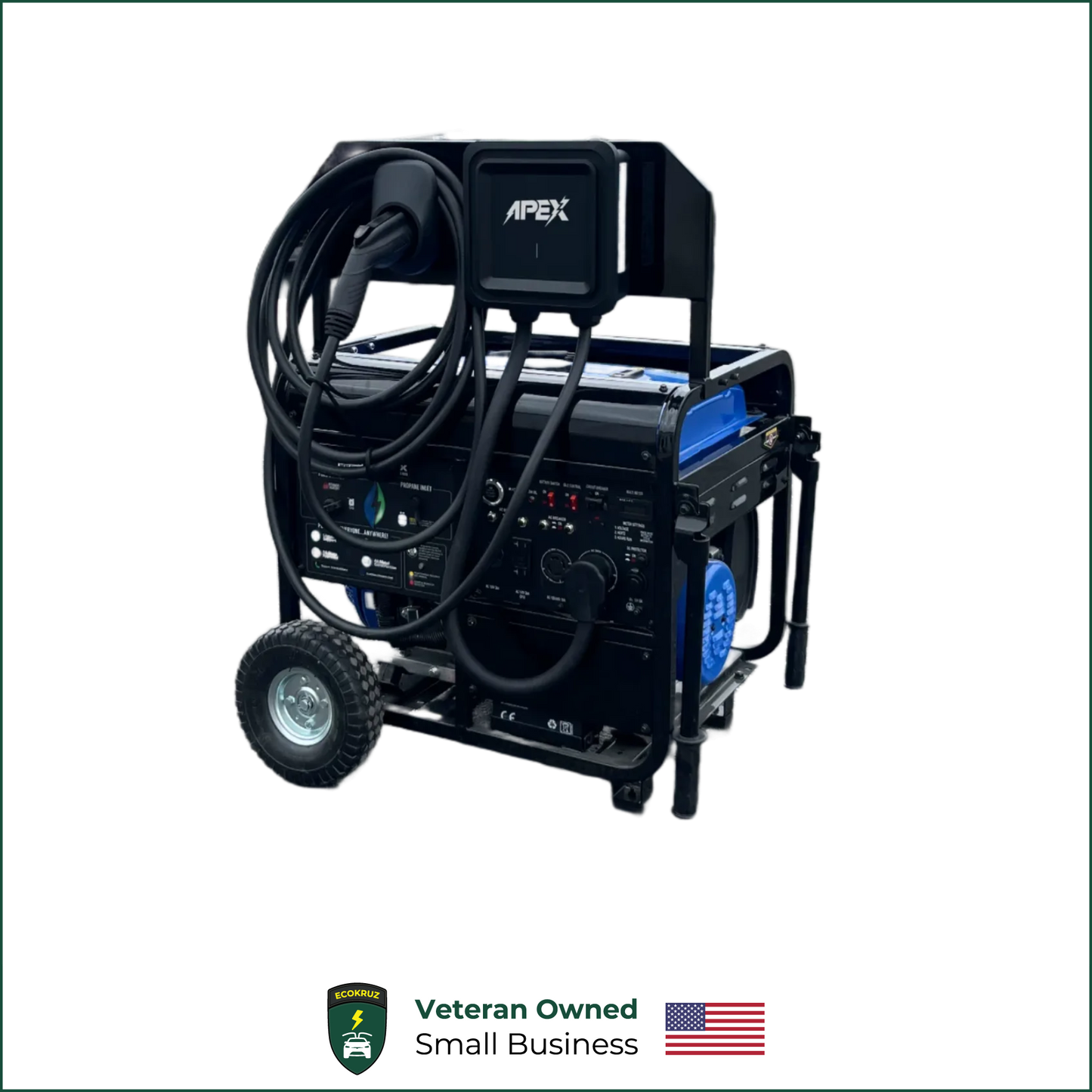 APEX Dual-Fuel Generator 9.6kW Level 2 Gas or Propane Portable Charger