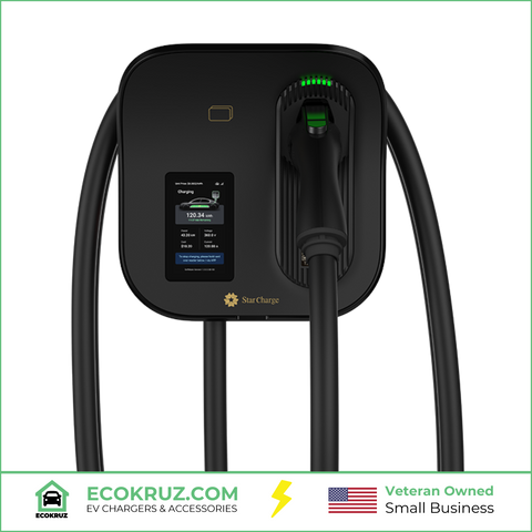 6.6kw 32A or 11.5kw 48A 240V AC Level 2 StarCharge Artemis Commercial EV Charger with Touch Screen and Pedestal