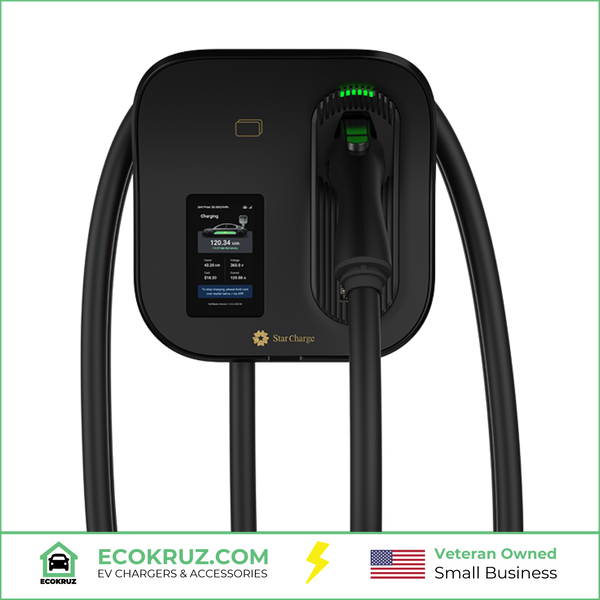 6.6kw 32A or 11.5kw 48A 240V AC Level 2 StarCharge Artemis Commercial EV Charger Wall Mount with Touch Screen