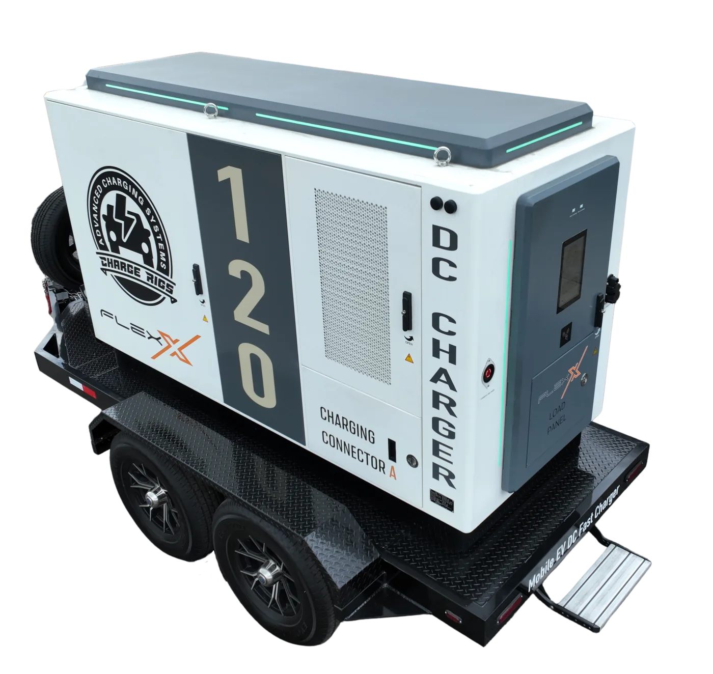 FLEX 120kW Mobile Battery-Powered DC Portable Fast Charger on Trailer