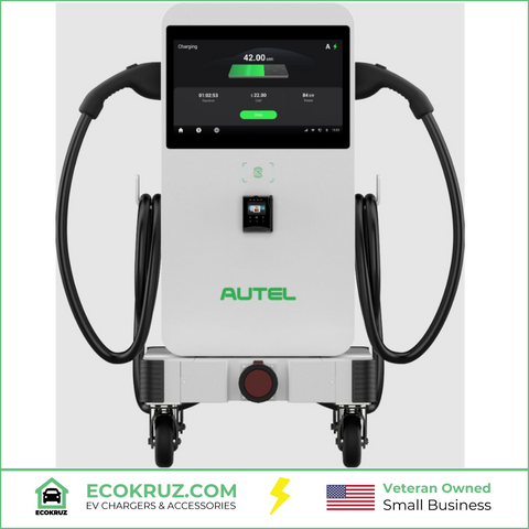 Autel MaxiCharger 3 Phase DC Compact Mobile 40kw Fast Charger Dual Port Charging Station on Wheels 25ft Cable