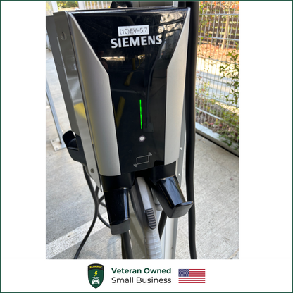 Dual Port Siemens Versicharge 11.5kw Level 2 EV Charger Charging Station 48A with Pedestal and Cable Management System Bundle