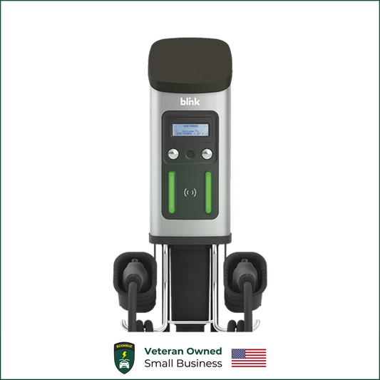 BLINK Series 7+ Level 2 Commercial Smart EV Charging Station 80A w/ One Year LTE & Cloud Service (with Pedestal)