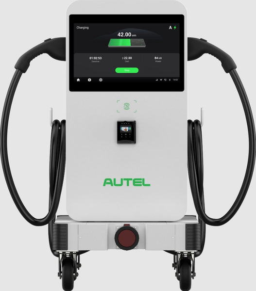 Autel MaxiCharger 3 Phase DC Compact Mobile 40kw Fast Charger Dual Port Charging Station on Wheels 18ft Cable