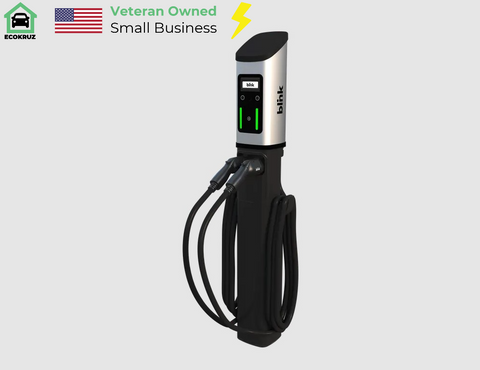 BLINK Series 7+ Level 2 Commercial Smart EV Charging Station 80A w/ One Year LTE & Cloud Service (with Pedestal)