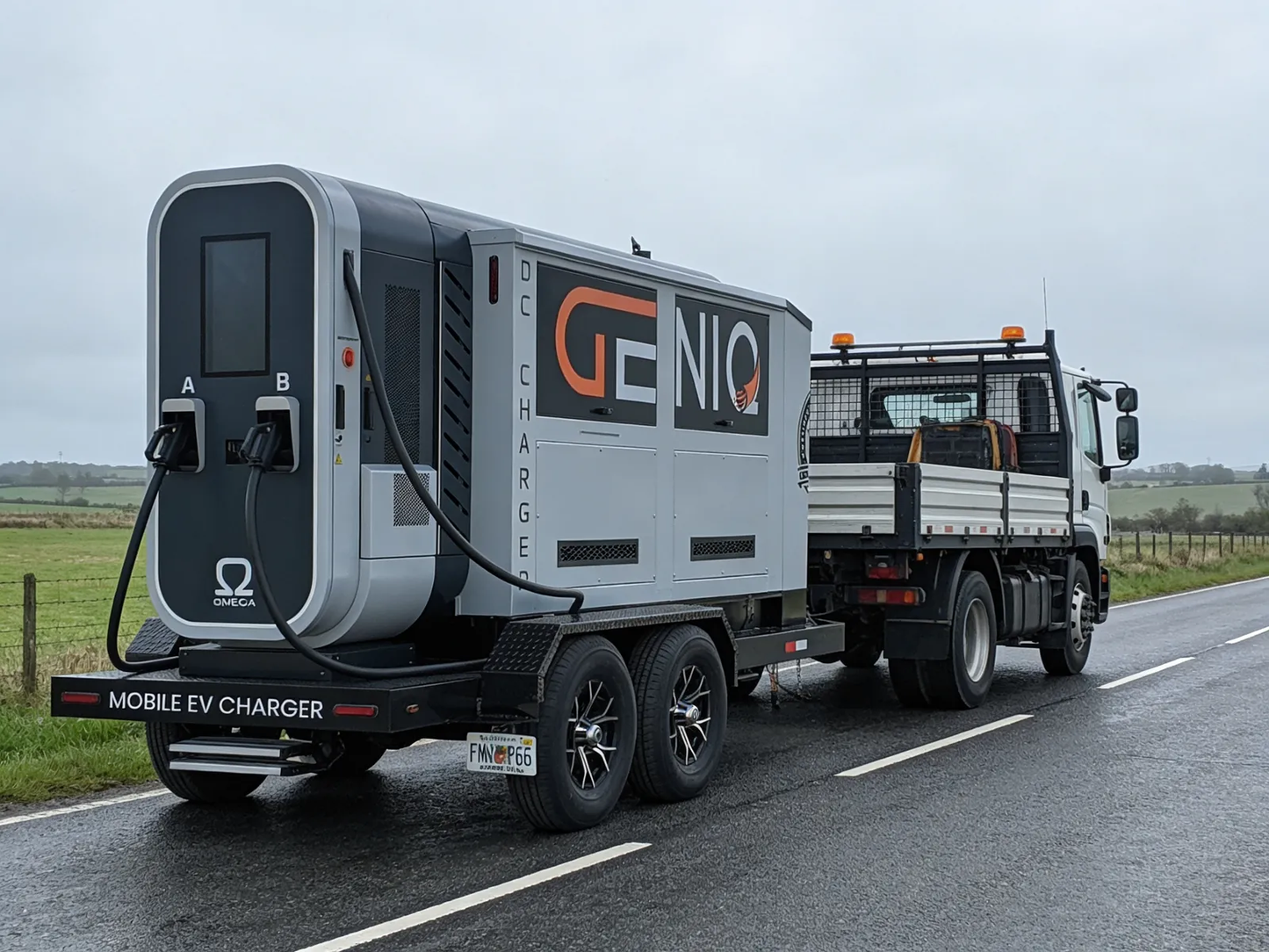 GenIQ 180kw Diesel Portable Mobile DC Fast Charger Trailer Mounted