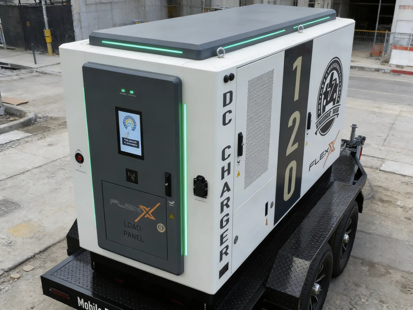 FLEX 120kW Mobile Battery-Powered DC Portable Fast Charger on Trailer