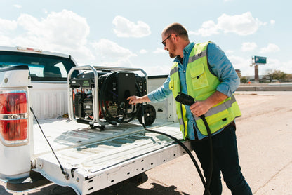 Blink Portable Level 2 Gas Generator-Powered 240V 7.7kW Mobile EV Charger Emergency Roadside Assistance Tow Truck