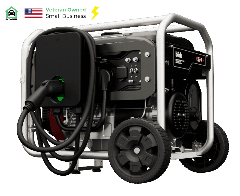 Blink Portable Level 2 Gas Generator-Powered 240V 7.7kW Mobile EV Charger Emergency Roadside Assistance Tow Truck
