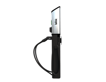 BLINK Series 8 (ISO Model) Level 2 Commercial EV Charging Station 80A Dual Port w/ One Year Full Service LTE Cloud & CC & Pedestal Bundle