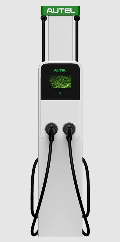 Autel Maxicharger AC Ultra Tower 19.2kw per Port & Dual Port with Pedestal Built-in EV Charging Station 25ft Cable