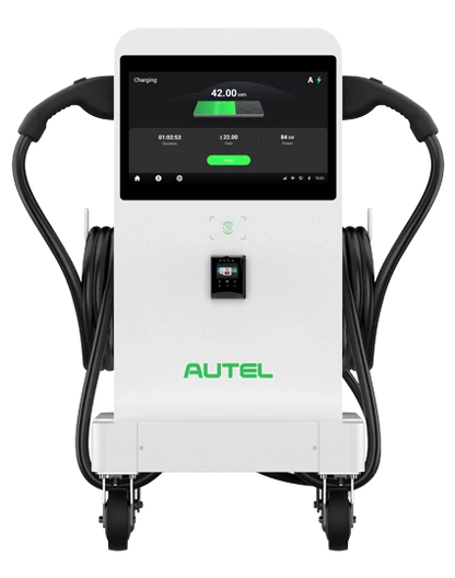 Autel MaxiCharger 3 Phase DC Compact Mobile 40kw Fast Charger Dual Port Charging Station on Wheels 25ft Cable