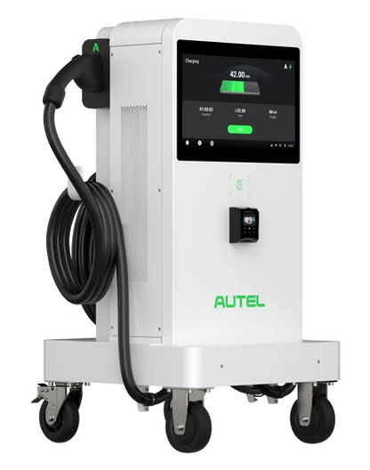 Autel MaxiCharger 3 Phase DC Compact Mobile 40kw Fast Charger Dual Port Charging Station on Wheels 25ft Cable