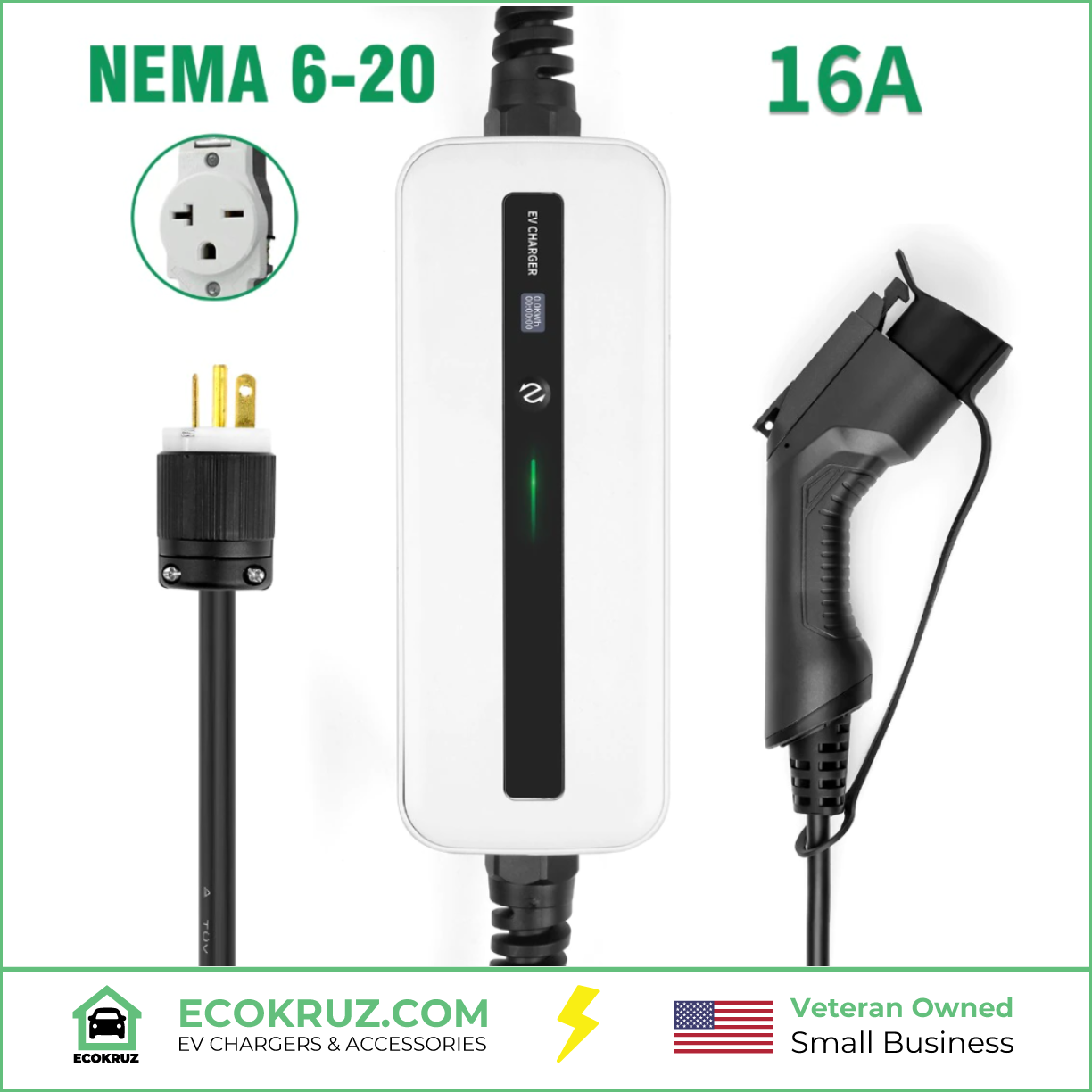 EVCARS Level 2 EV Charger 16A NEMA 6-20 25FT Portable EVSE D Electric  Vehicle Car Charging Station, Fixed Time Charging, Total Charging Energy  Record