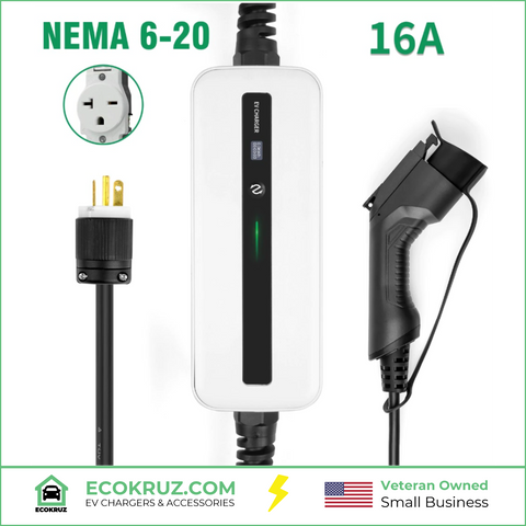 Ford Mach-E Level 2 Portable EV Charger Charging Station 16A 220V 3.68KW NEMA 6-20 (20 feet)