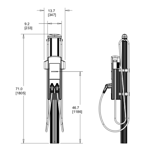 ChargePoint CT4023 Dual Port Wall Mount 30A 18ft Cable With 6ft Cable ...