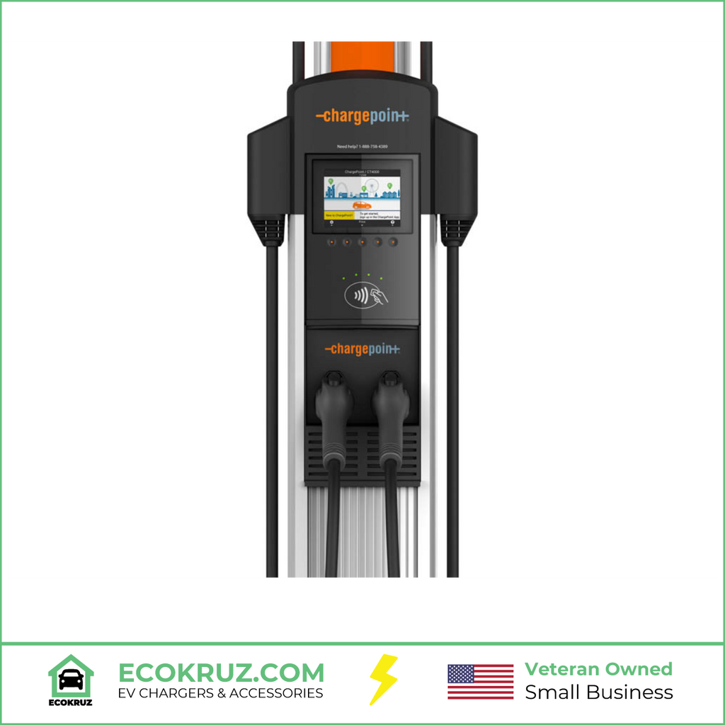 ChargePoint CT4021 Dual Port Pedestal 30A 18ft Cable With 6ft