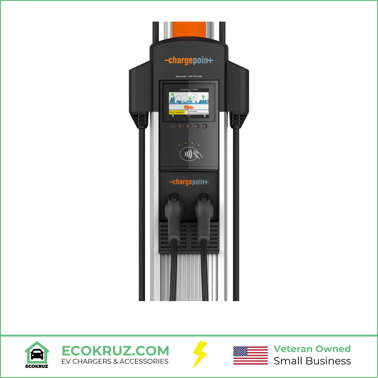 ChargePoint CT4021 Dual Port Pedestal 30A 18ft Cable With 6ft