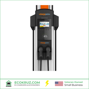 ChargePoint CT4021 Dual Port Pedestal 30A 18ft Cable With 6ft Cable Management Bundle + 1 Year Network