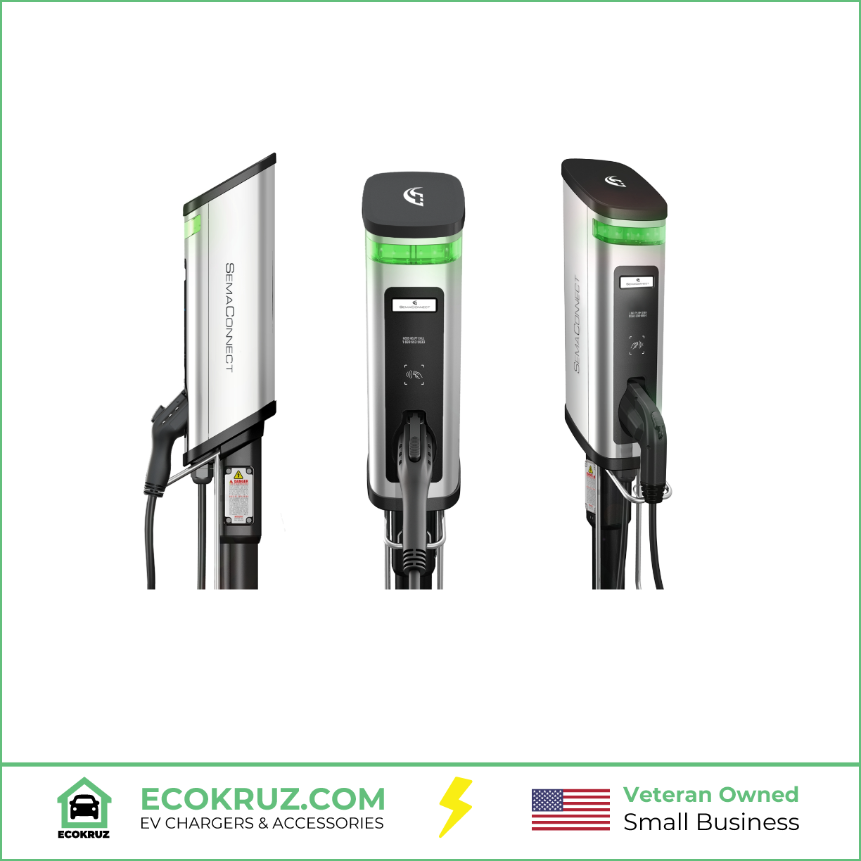 SemaConnect Series 6 Level 2 Commercial Smart EV Charging Station w/ One Year Full Service (Dual Pedestal)