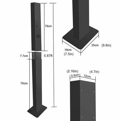 EV Charger Charging Station Mounting Pole Pillar Pedestal 5' ft Tall - EV Chargers and Accessories